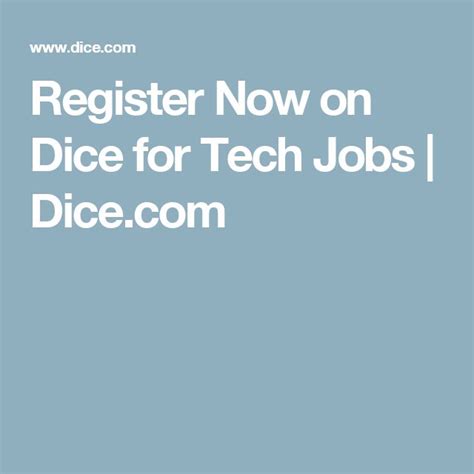 diceexch sign up|Register Now on Dice for Tech Jobs .